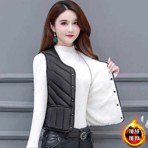 保暖加厚内加绒马夹女