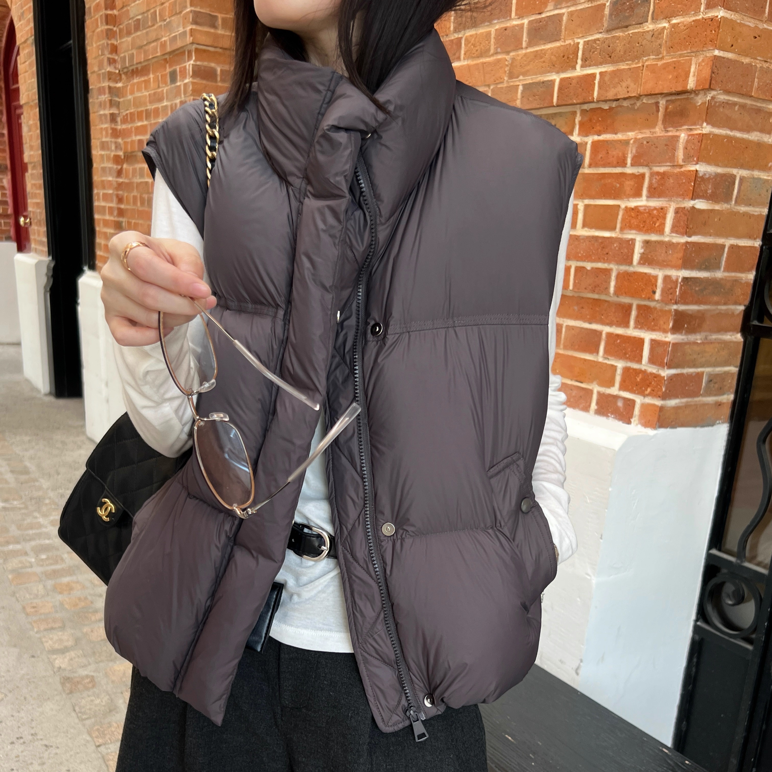 蓬松感90白鸭绒立领拉链羽绒马甲 韩式保暖无袖面包服背心外套女