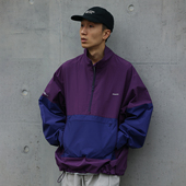 PINSKTBS 23AW秋冬新款 运动宽松休闲拼色半拉链防水夹克外套男