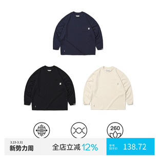 PINSKTBS「空气层」春季 T恤男 定番休闲宽松速干抗皱圆领长袖