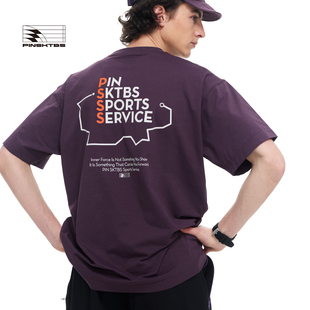PINSKTBS「野跑路径图速干T恤」26夏季户外休闲印花速干短袖T恤男
