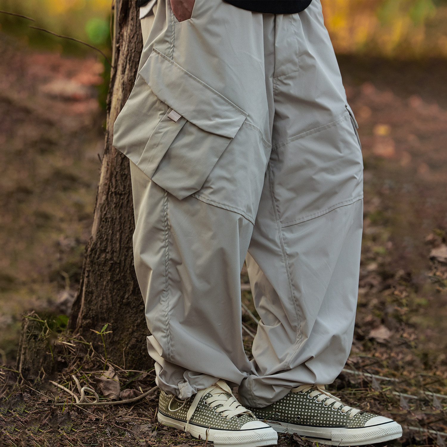 PINSKTBS 23AW秋冬 日系潮牌多口袋休闲宽松机能束脚工装裤长裤男,男装,休闲裤,淘宝优惠券,粉丝福利购,淘宝优惠卷