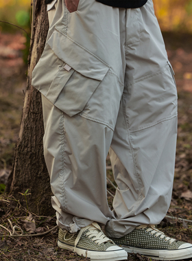 PINSKTBS 23AW秋冬 日系潮牌多口袋休闲宽松机能束脚工装裤长裤男