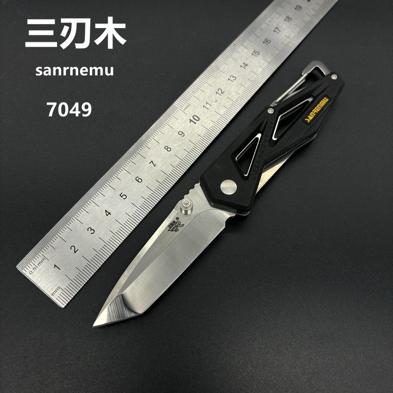 三刃木口袋刀日用快挂露营刀防开