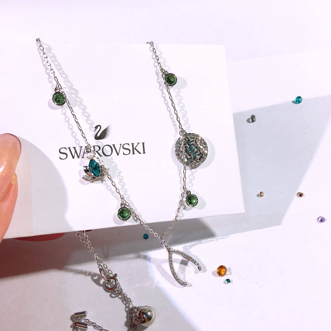 施华20年款银色曼陀罗莲花如愿骨项链5521449 礼物