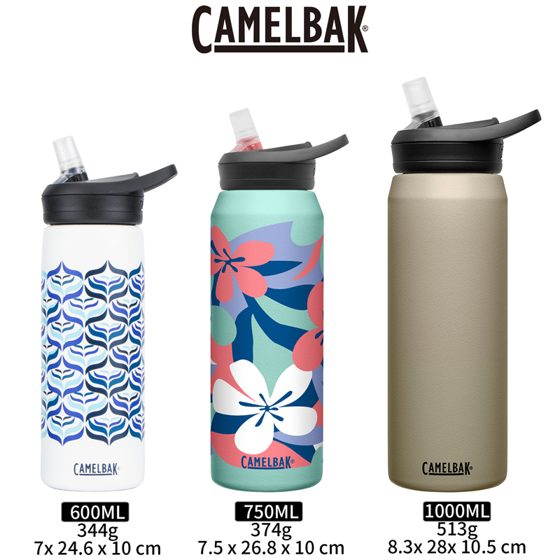 24新款6折美国CamelBak驼峰户外Eddy+2.0运动不锈钢吸管保温水壶