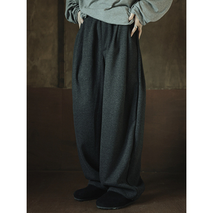 秋冬 厚款 衣疫 500g醋酸羊毛重磅纹理定染垂坠感打褶休闲直筒长裤
