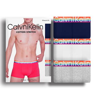送男友自用平角裤 CalvniKelin正品 纯棉情人节三条礼盒装 内裤 男士
