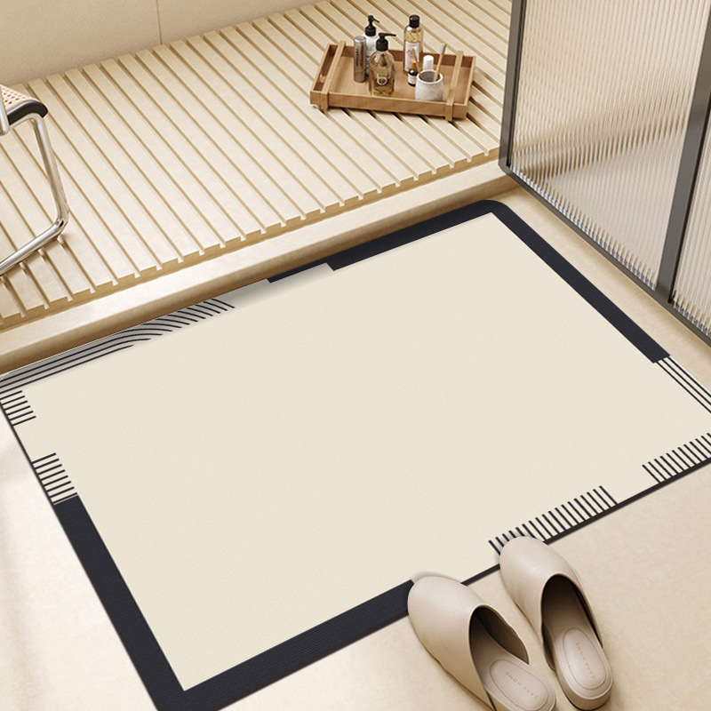 日式简约硅藻泥风格地垫轻奢浴室地垫卫生间吸水脚垫玄关入户门垫