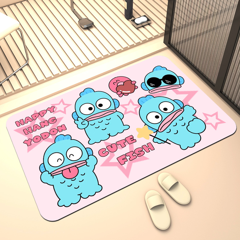 卡通汉顿软硅藻泥吸水地垫浴室地垫家用玄关入户门垫卫生间脚垫