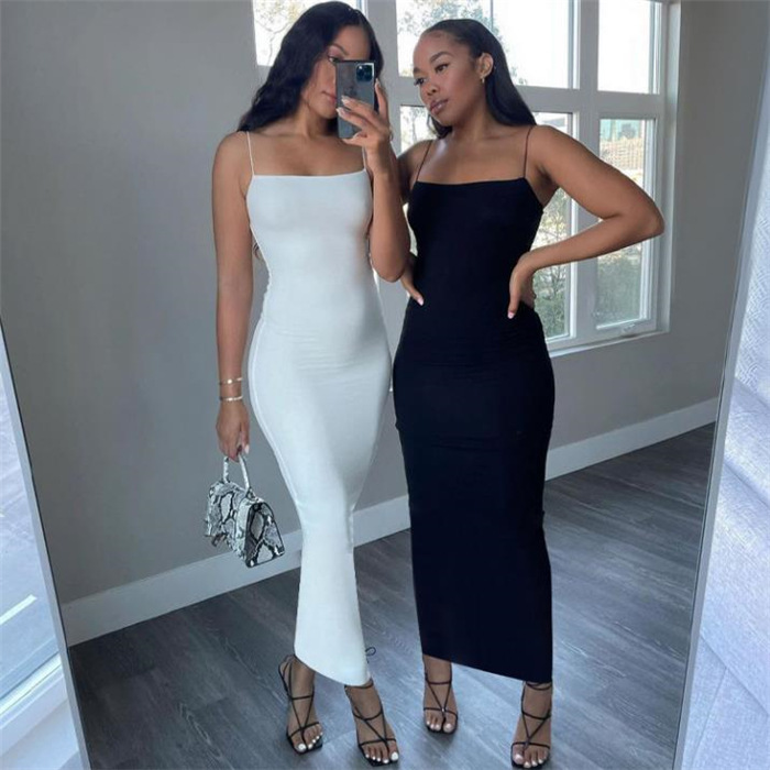 欧美性感修身吊带连衣裙长裙 sexy slim sling maxi dress women