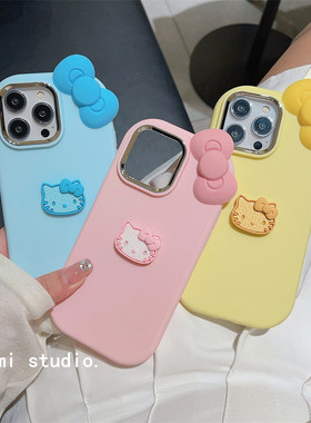 小众简约KT猫咪蝴蝶结适用于iPhone17Promax手机壳苹果16硅胶防摔15PROMAX苹果14保护套13可爱少女创意壳