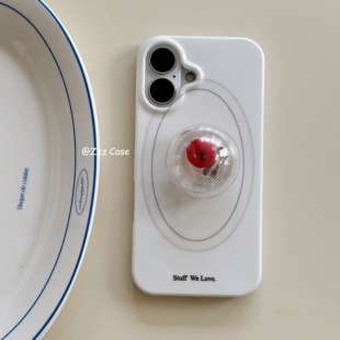 冷淡圈线圈苹果刀叉支架适用于iPhone16Promax手机壳15Pro防摔13Pro硅胶14保护套情侣款