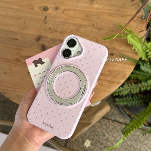 ins简约风撞色波点适用苹果17promax手机壳iphone16pro新款16女17pro支点旋转支架15pro全包防摔手机套