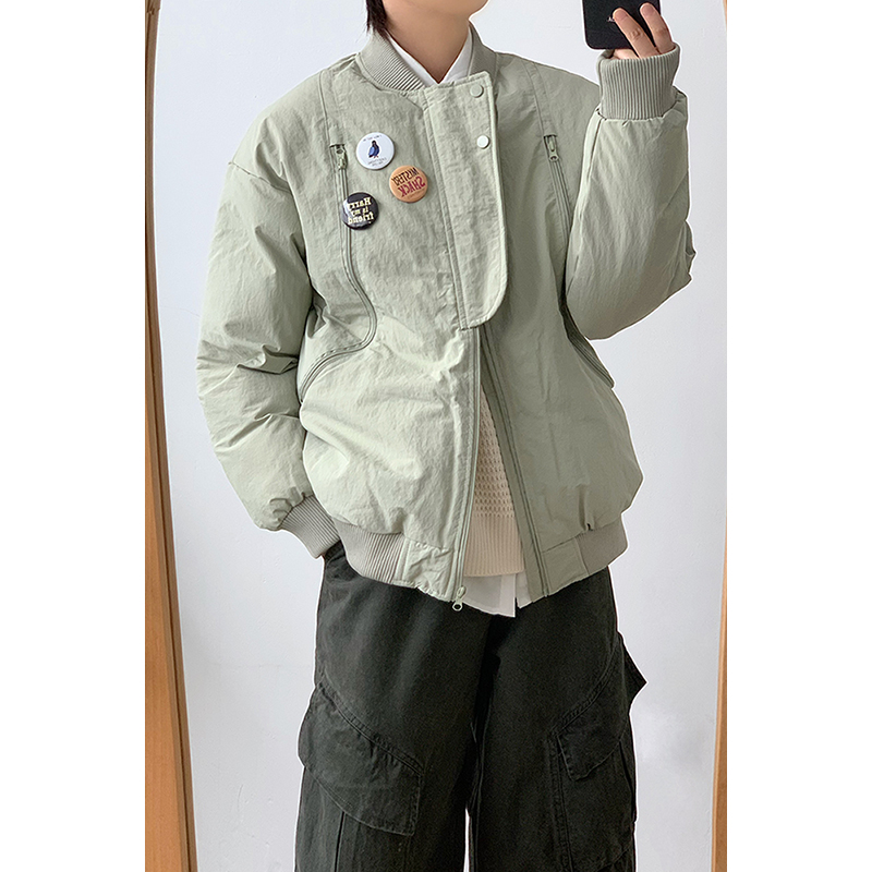 林弯弯美式复古MA1飞行员棉衣外套男女秋冬加厚情侣棒球服棉服