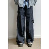 林弯弯美式 男女春秋百搭阔腿休闲裤 复古褶皱弯刀卡哈特重工工装 裤
