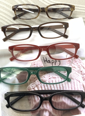 二次元漫画感书呆子红色素颜近视眼镜千禧年y2k方形学生平光镜女