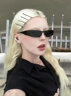 未来科技感黑色帅气Y2K辣妹墨镜