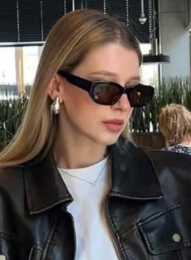 欧美风猫眼茶色千禧年y2k辣妹墨镜时尚简约高级感气质小脸太阳镜