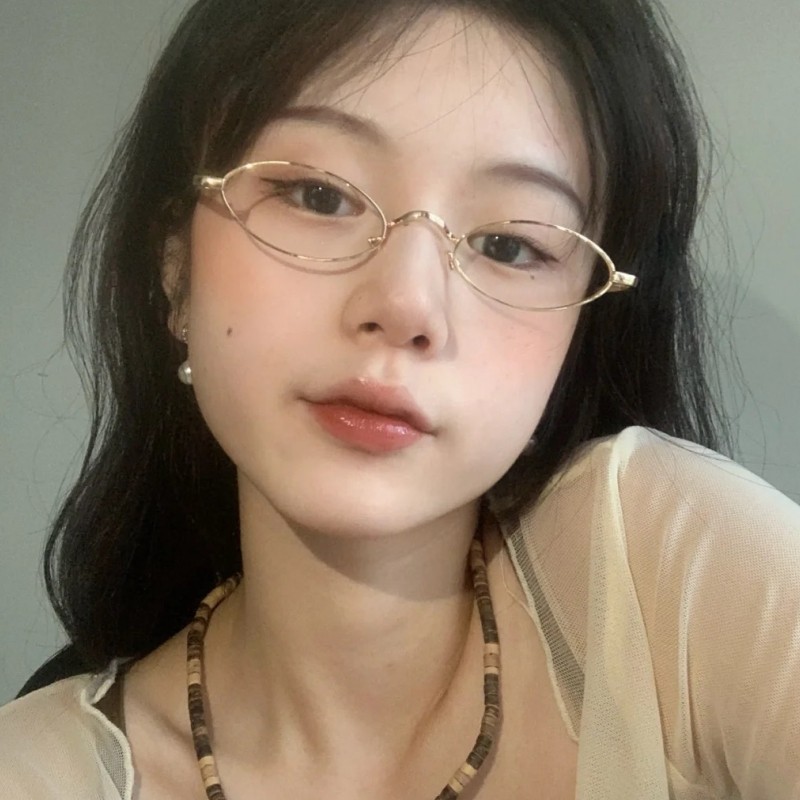 复古小框椭圆金丝近视眼镜男女素颜装饰纯欲风凹造型平光镜小脸潮,ZIPPO/瑞士军刀/眼镜,定制成品光学镜,淘宝优惠券,粉丝福利购,淘宝优惠卷