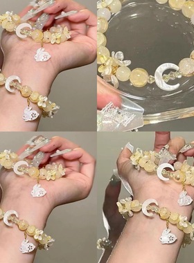 桂兔望月~桂花飘香兔子串珠手链女2025新中式小众学生党手饰