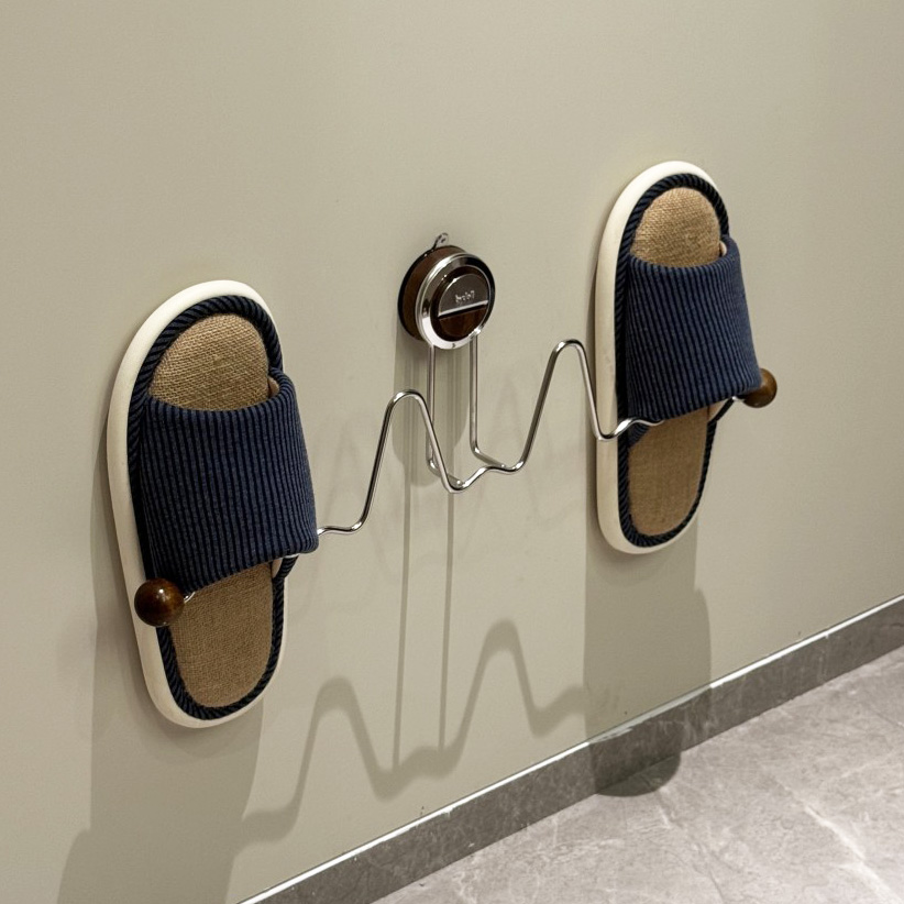 浴室收纳架拖鞋置物架高级感吸盘挂钩家用墙上免打孔无痕粘钩强力