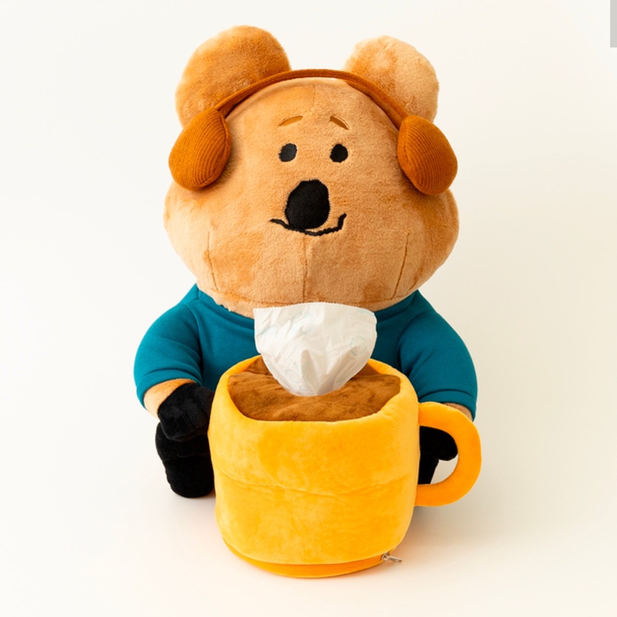 韩国代Dinotaeng柿子椒熊可爱纸巾筒抽纸盒毛绒公仔玩具