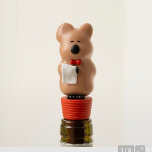 韩国代Dinotaeng柿子椒熊红酒塞侍者可爱密封瓶塞绅士