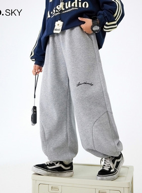 anothersky 男童春秋季休闲运动卫裤2025新款儿童装宽松直筒裤子