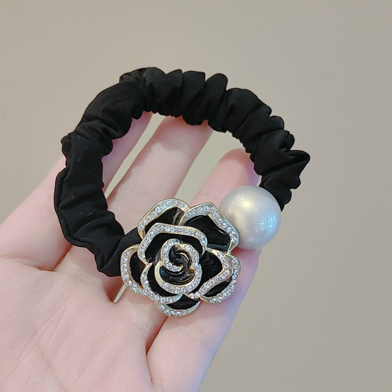高端品质韩式新款山茶花头绳百搭