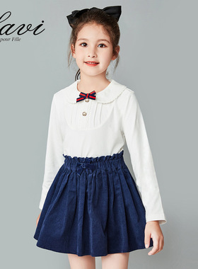 LAVI童装女童长袖T恤春秋季新款儿童洋气时髦百搭上衣打底衫薄款