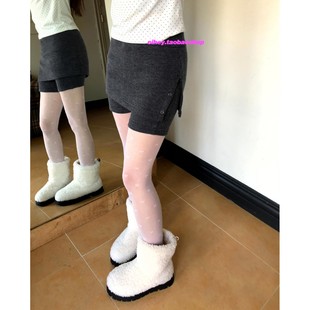 百搭针织短裤 运动风系扣开叉裙时尚 高腰裙裤 eihey诶嘿26早春新款