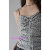 上衣套装 eihey诶嘿秋季 碎花吊带系带长袖 开衫 新款 纯欲风甜辣短款