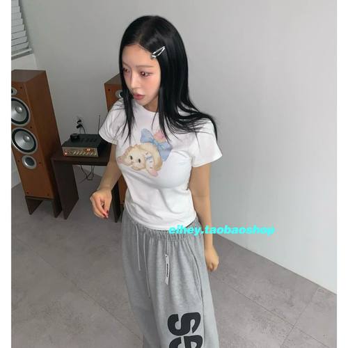 eihey诶嘿短款打底T恤修身上衣