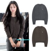 圆领针织开衫 eihey诶嘿miniji同款 日系花朵纽扣花边单排扣长袖 女