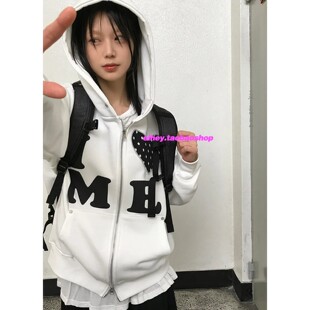ME可爱连帽拉链休闲卫衣帽衫 love 外套女 爱心波点i eihey诶嘿春季