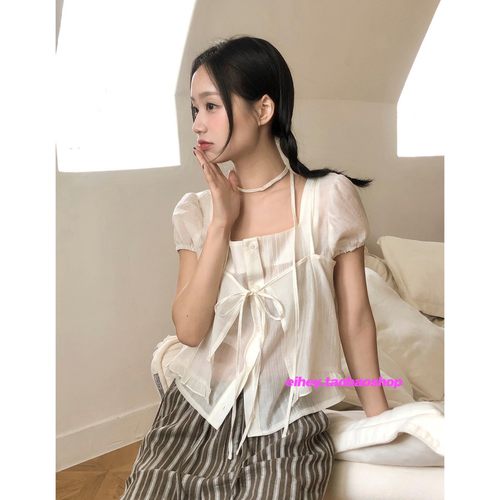 假两件宽松微透绝美小衫