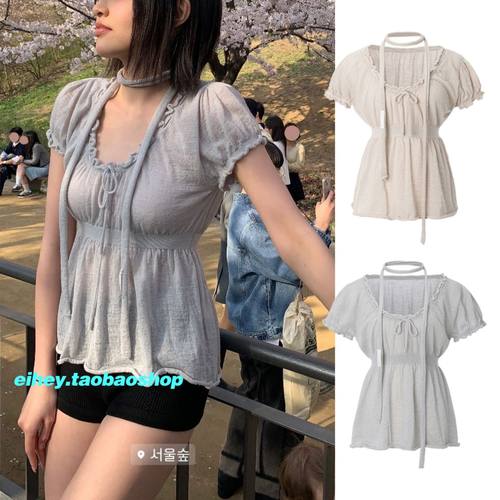 eihey诶嘿显瘦短袖针织上衣