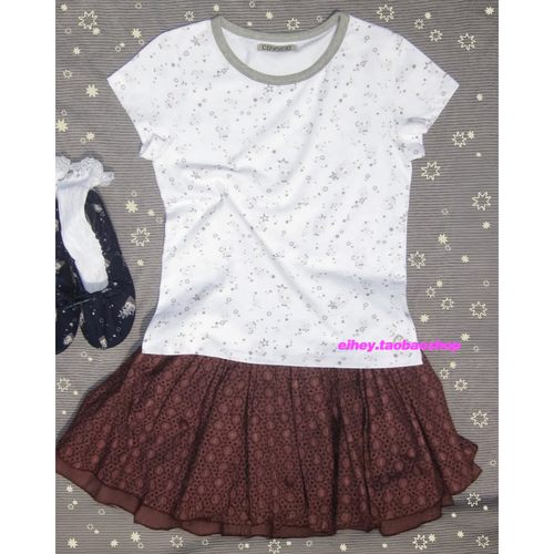 eihey诶嘿25夏季印花拼色圆领正肩T恤女修身显瘦短袖女百搭上衣女