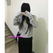 休闲套头上衣 口纽扣设计V领柔软不扎身针织衫 eihey诶嘿2026春季 袖