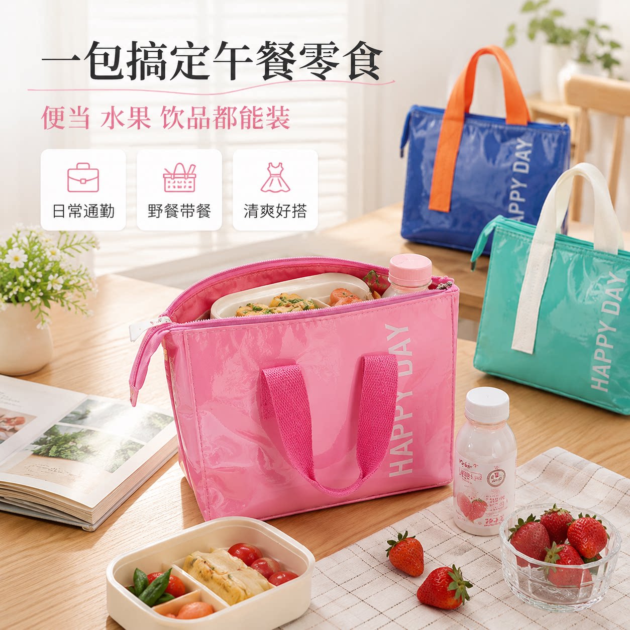 保温防水便携大容量手提便当包