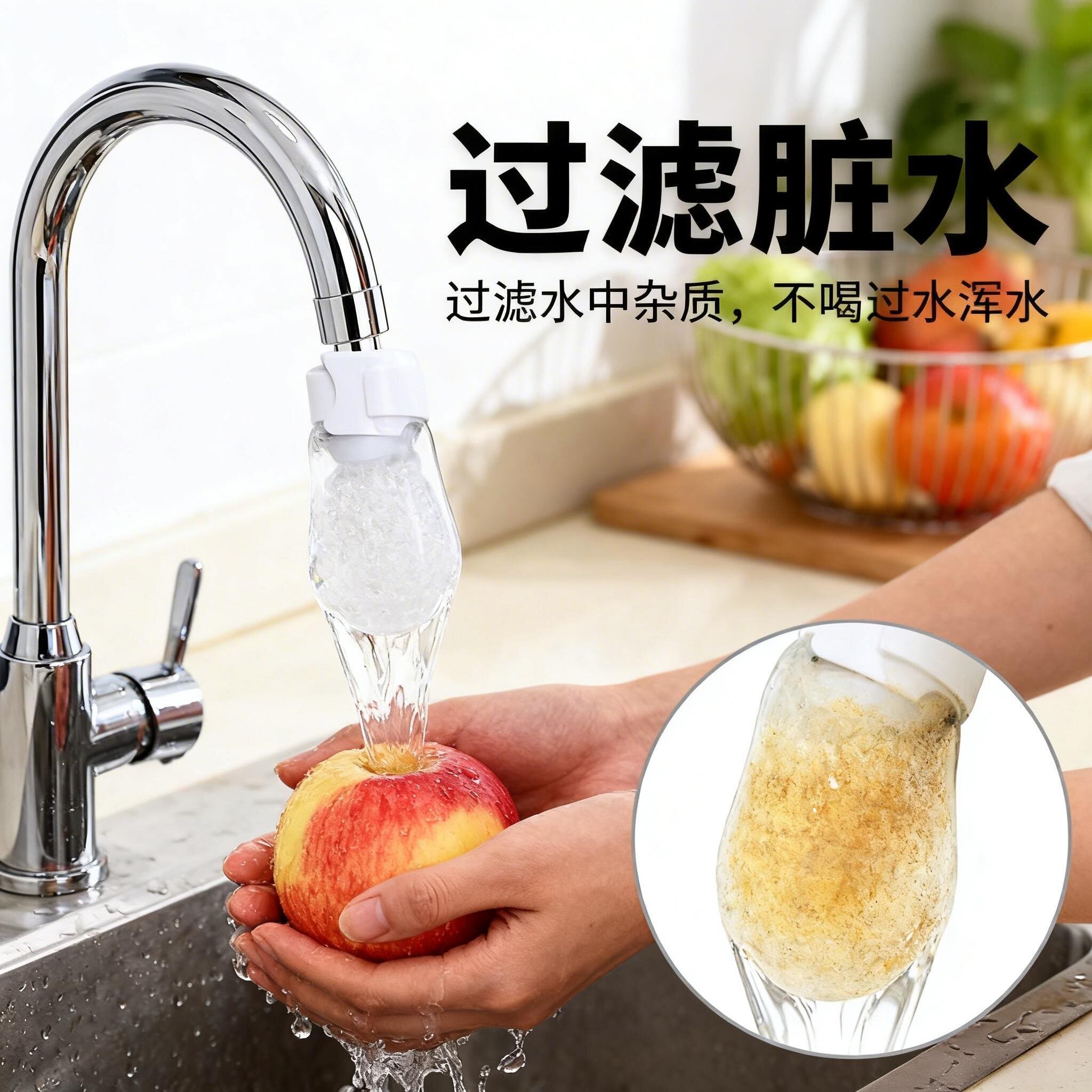 水龙头过滤袋厨房自来水过滤棉宿舍家用过滤布出水口防溅水过滤器