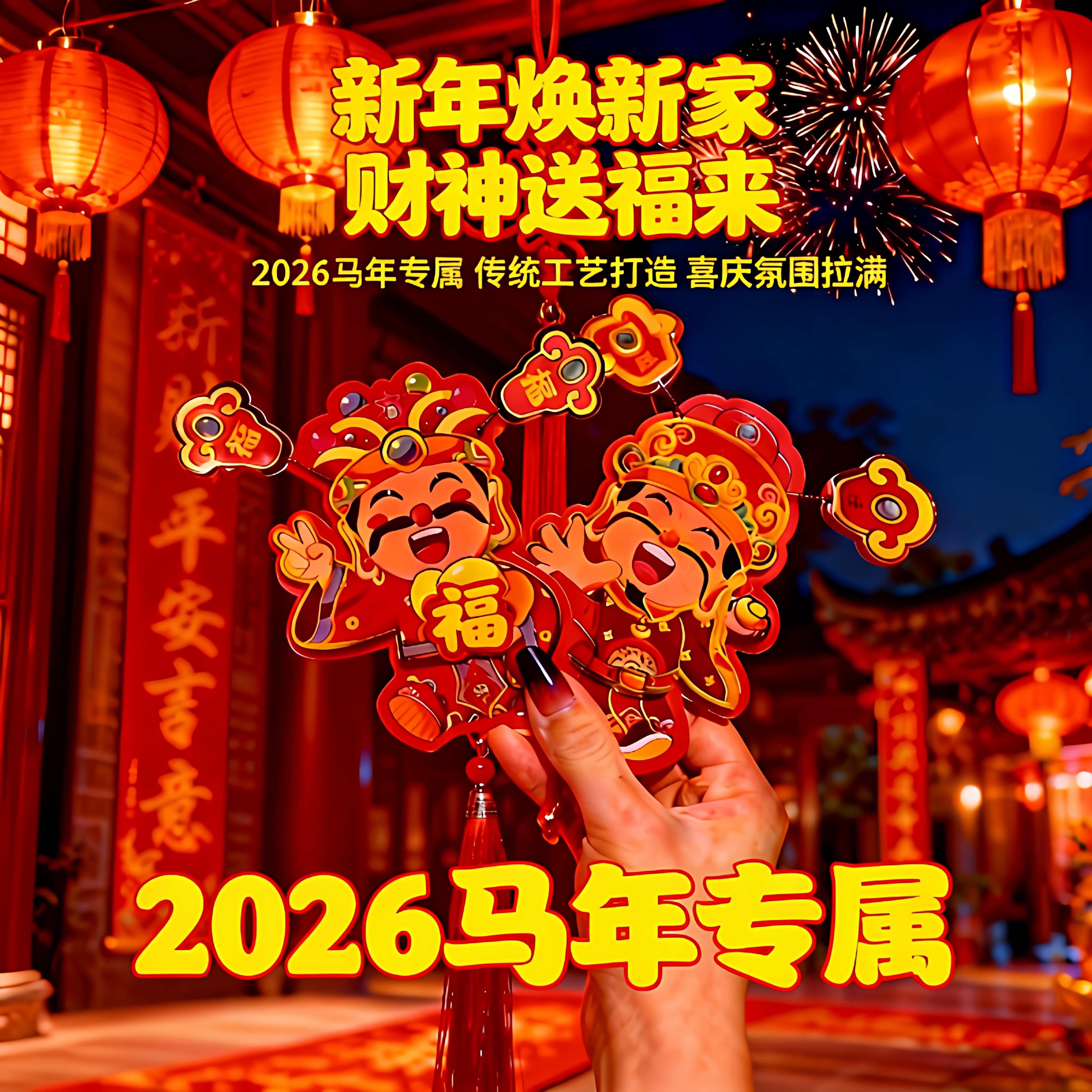 会动财神爷摇头晃脑冰箱磁吸贴招财喜庆动耳朵财神冰箱挂贴饰门贴,家居饰品,冰箱贴,淘宝优惠券,粉丝福利购,淘宝优惠卷