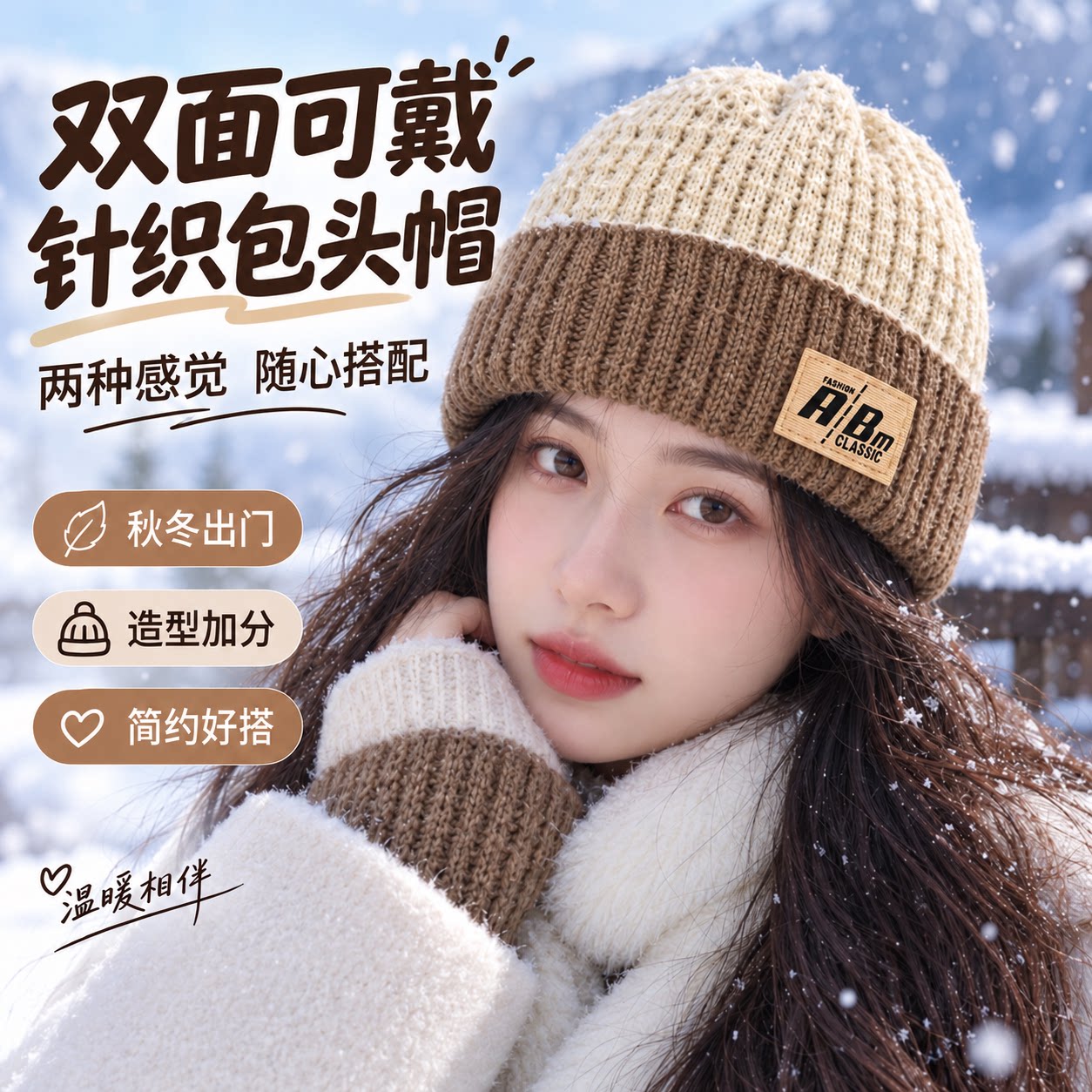 冬天日系针织帽子女秋冬