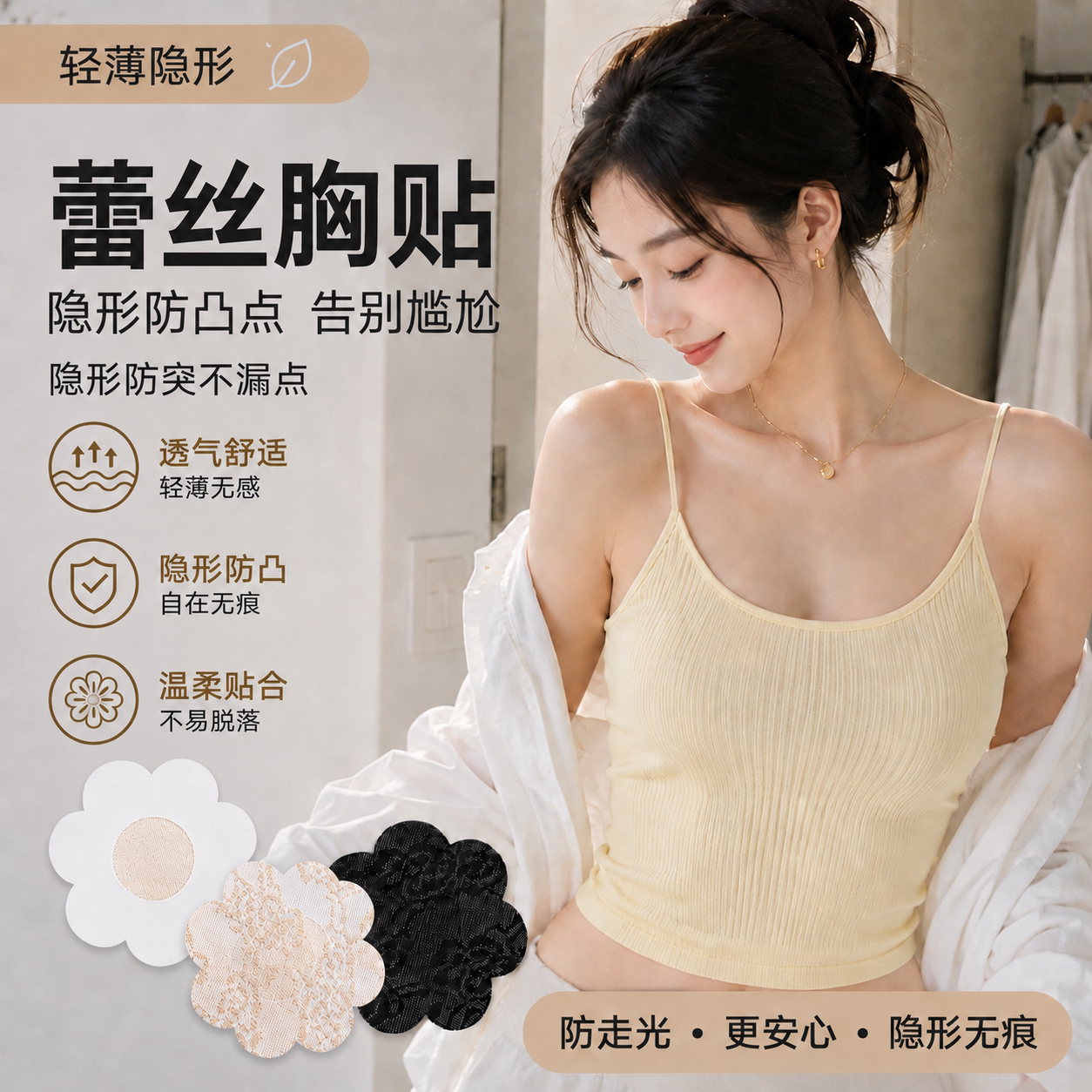 可重复使用乳贴防凸超薄图片