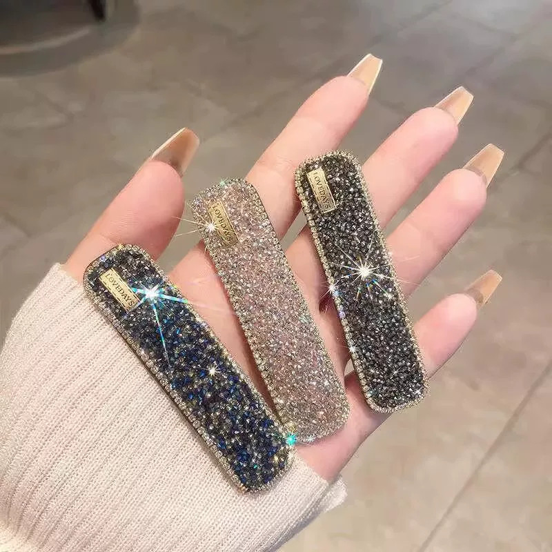 水钻发夹女侧边刘海碎发bb夹子头饰2025年简约一字夹