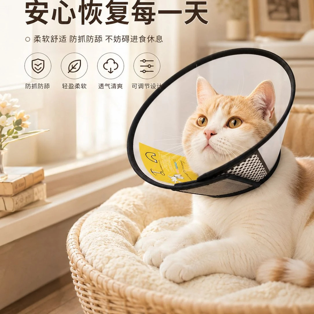 软质防舔防抓头套可调节