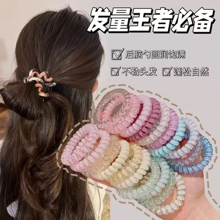 韩式少女高品质葡萄椰椰波点电话线夏天清新百搭日常发绳耐用发绳