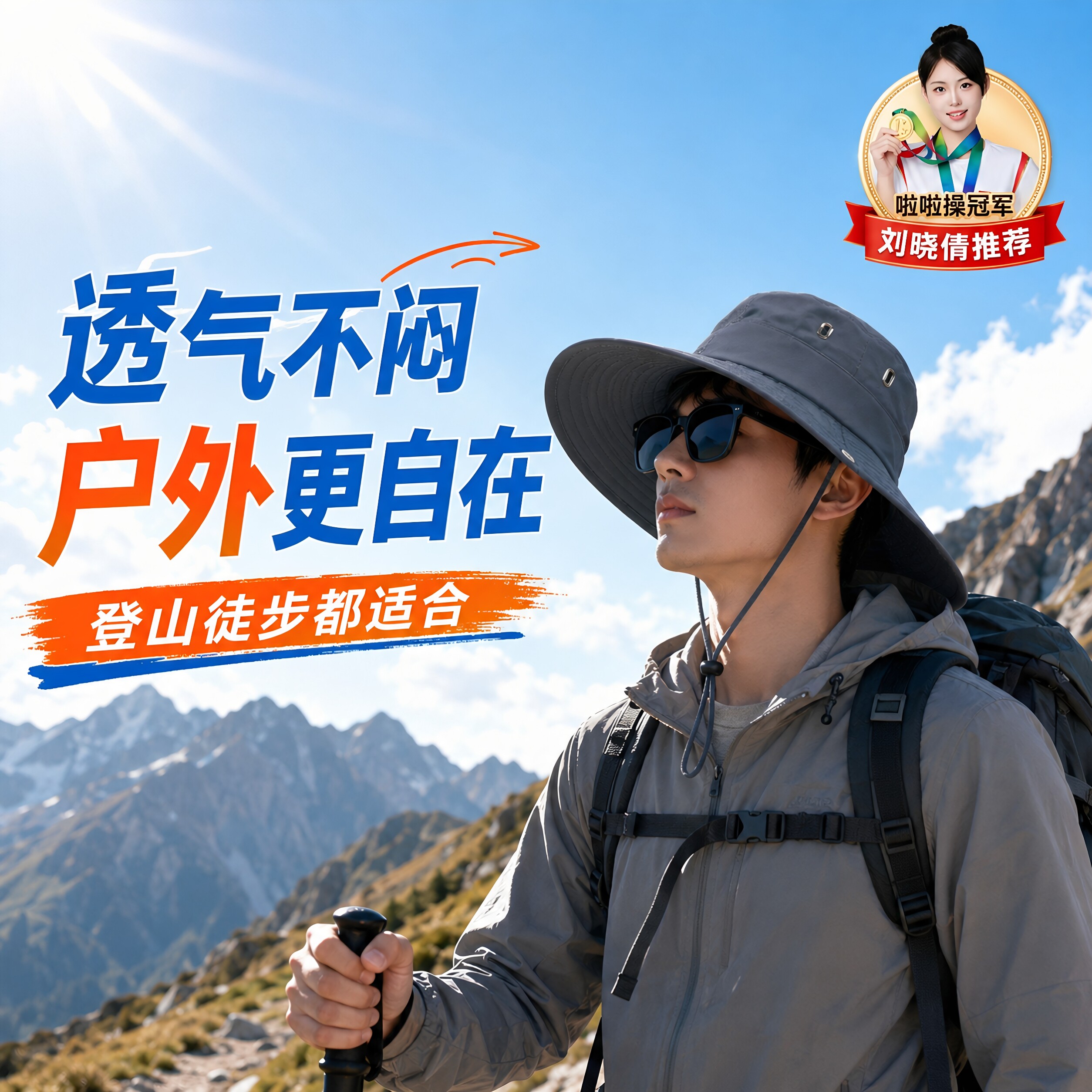 男女通用防阳光照射夏季遮阳帽男款帽子爬山钓鱼男士户外用品