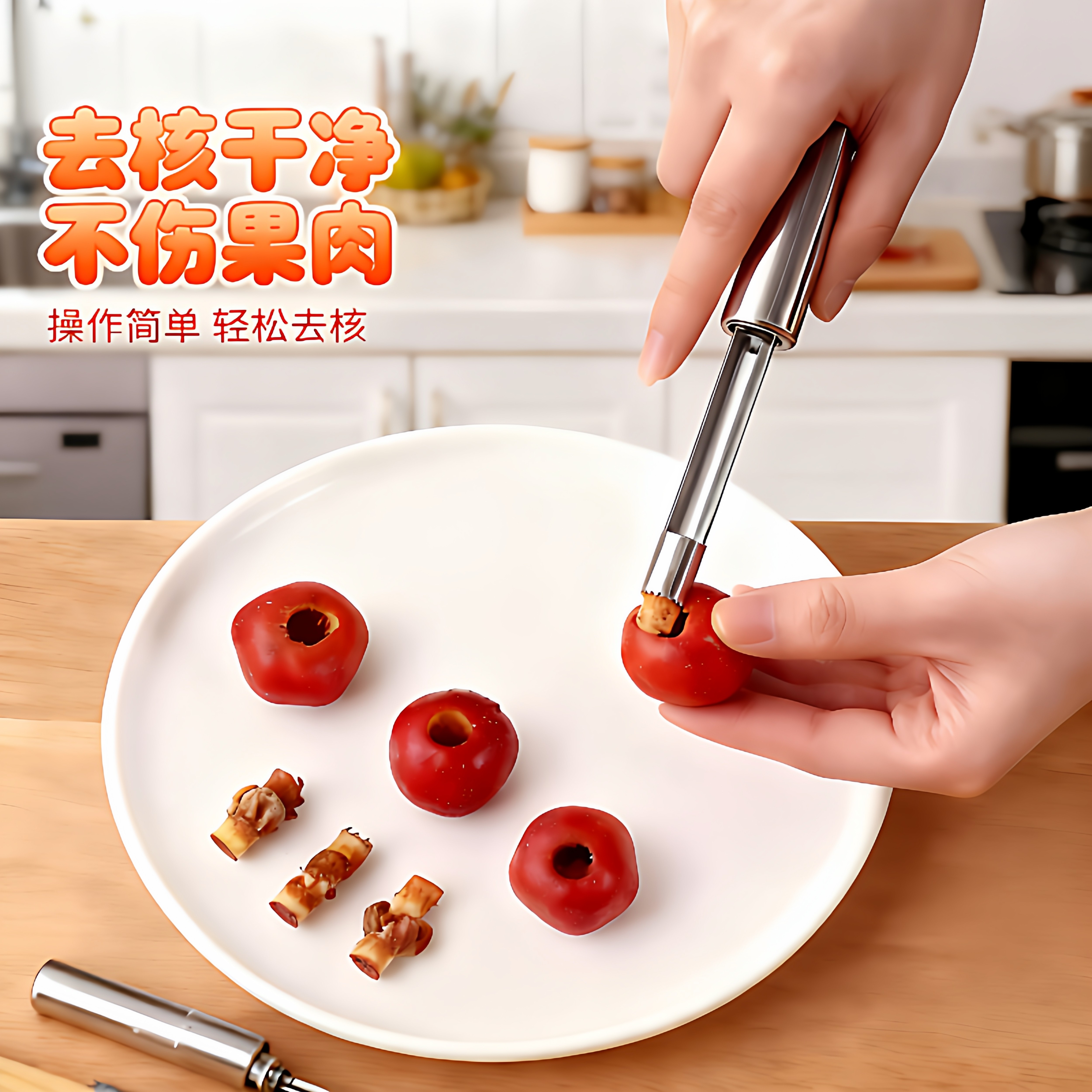 家用多功能红枣去核神器不锈钢山楂苹果去籽工具水果核取芯去核器,厨房/烹饪用具,水果分割器,淘宝优惠券,粉丝福利购,淘宝优惠卷